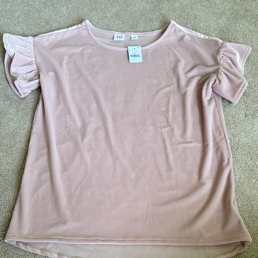 NWT GAP Soft Pink Ruffle Sleeve Blouse